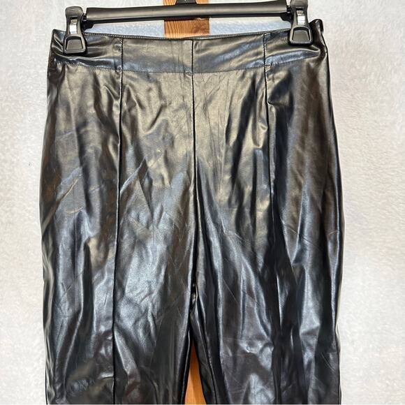 SBetro Suzanne Betro‎ Faux Leather Front Slit Skinny Pants Size S - Picture 2 of 12